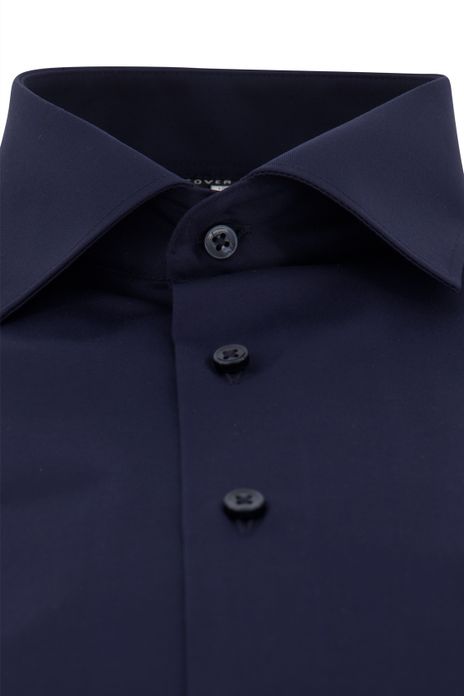 Eterna overhemd comfort fit donkerblauw effen katoen