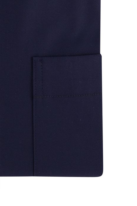 Eterna overhemd comfort fit donkerblauw effen katoen