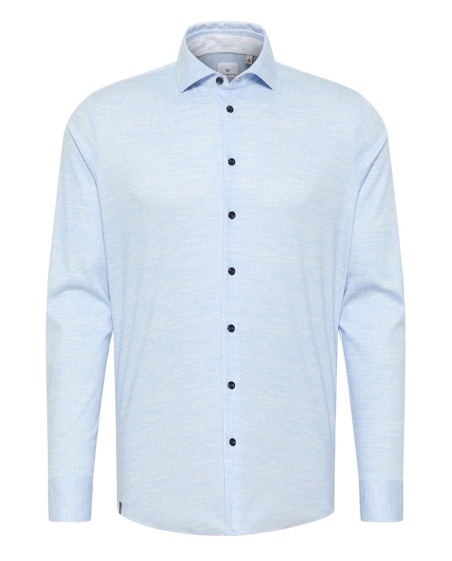 Blue Industry casual overhemd slim fit lichtblauw semi-wide spread boord