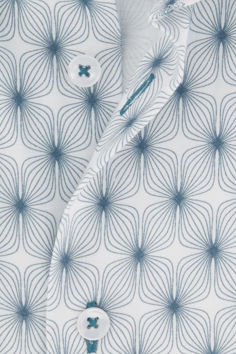 Blue Industry overhemd slim fit lichtblauw geprint