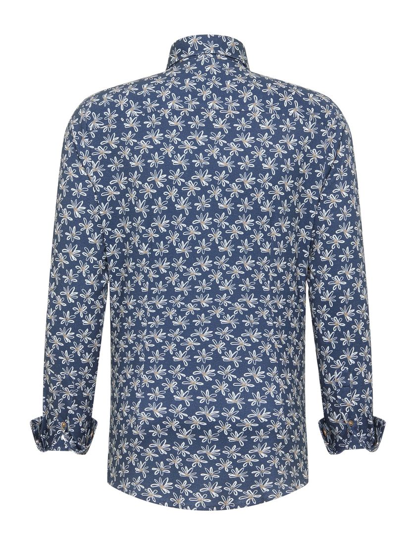 Blue Industry casual overhemd donkerblauw slim fit