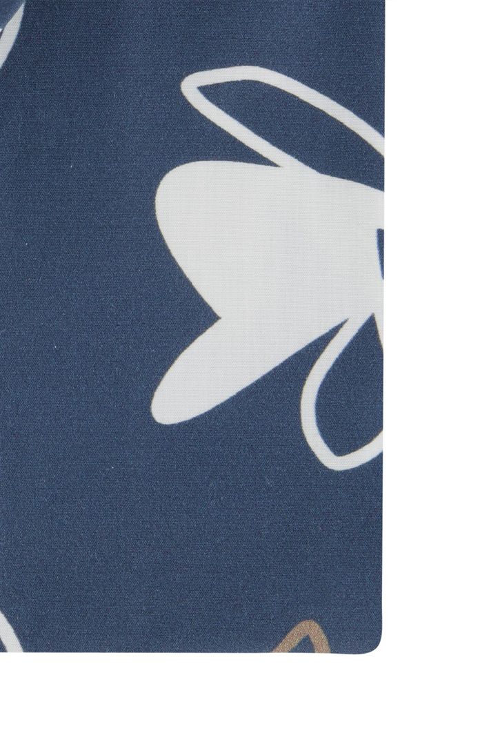 Blue Industry overhemd donkerblauw bloemprint katoen slim fit