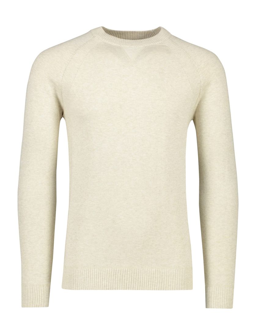 Butcher of Blue trui beige effen 100% katoen ronde hals