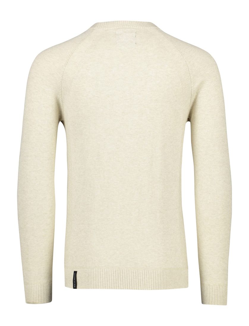 Butcher of Blue trui beige effen 100% katoen ronde hals