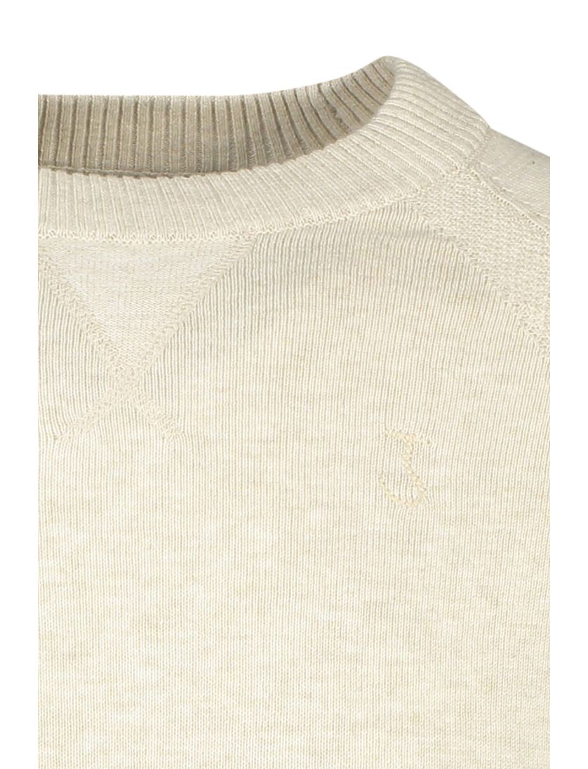 Butcher of Blue trui beige effen 100% katoen ronde hals