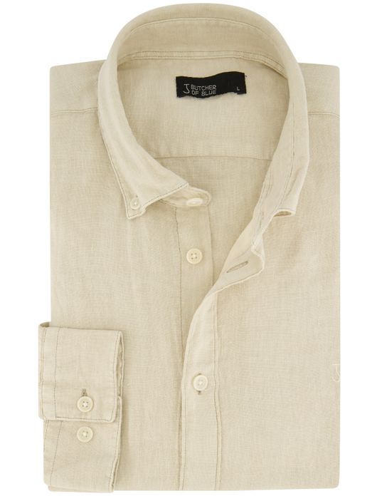 Butcher of Blue overhemd beige effen