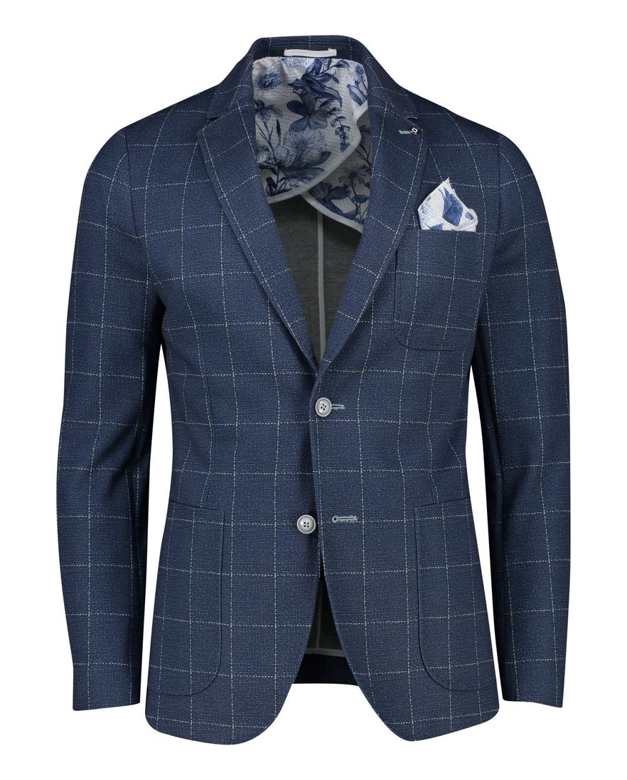 Blue Industry colbert blauw geruit