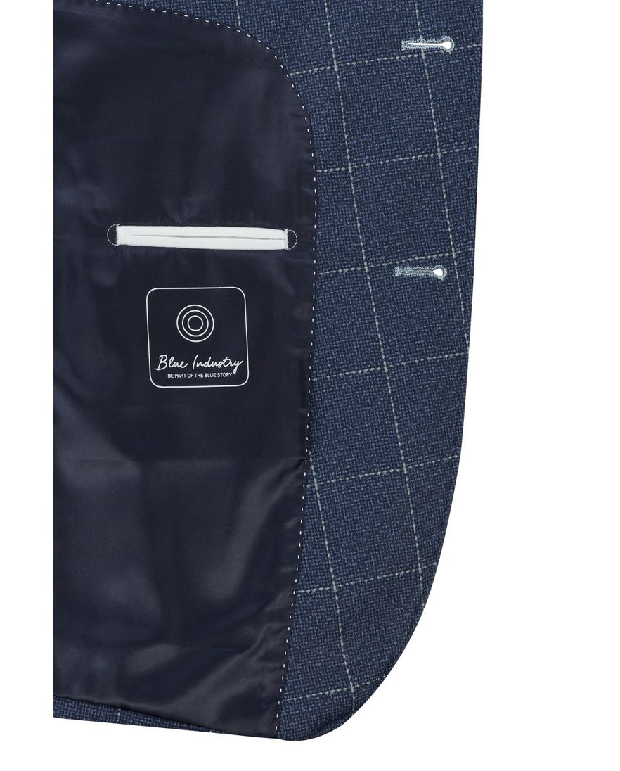 Blue Industry colbert blauw geruit