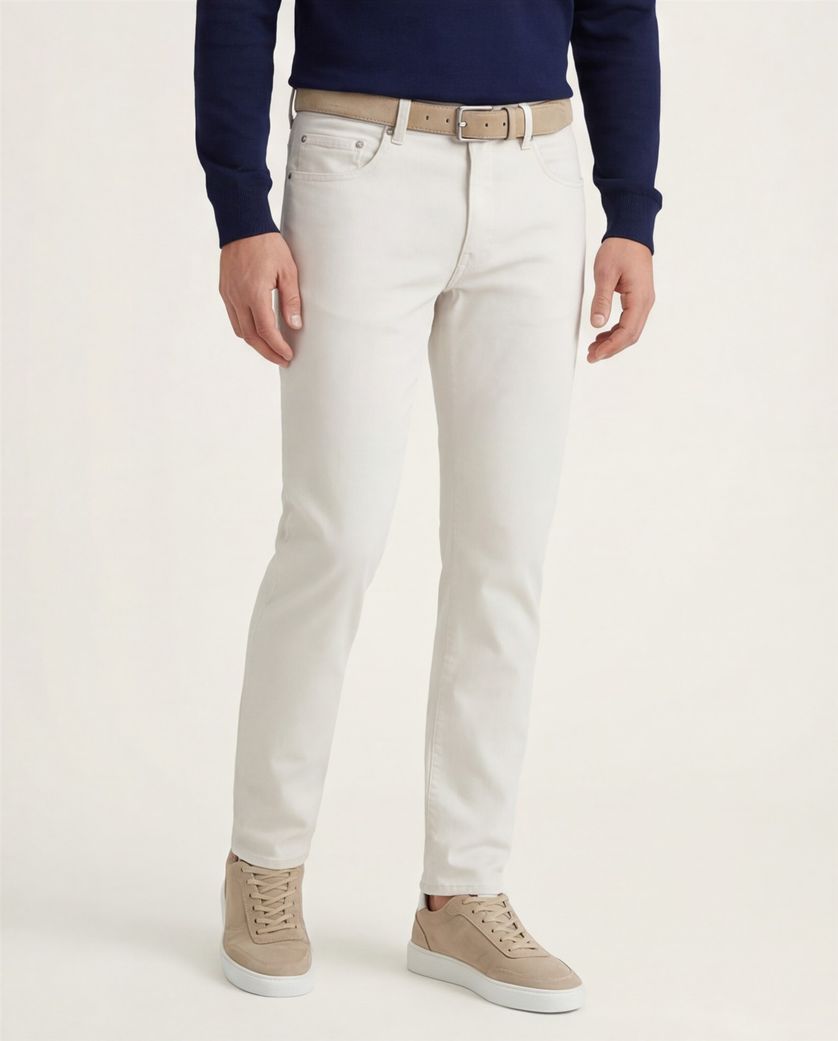 Pierre Cardin Future Flex jeans wit effen Lyon Tapered