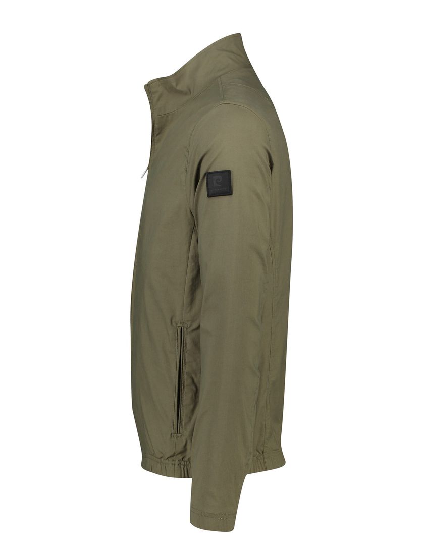 Pierre Cardin tussenjas normale fit katoen khaki effen rits