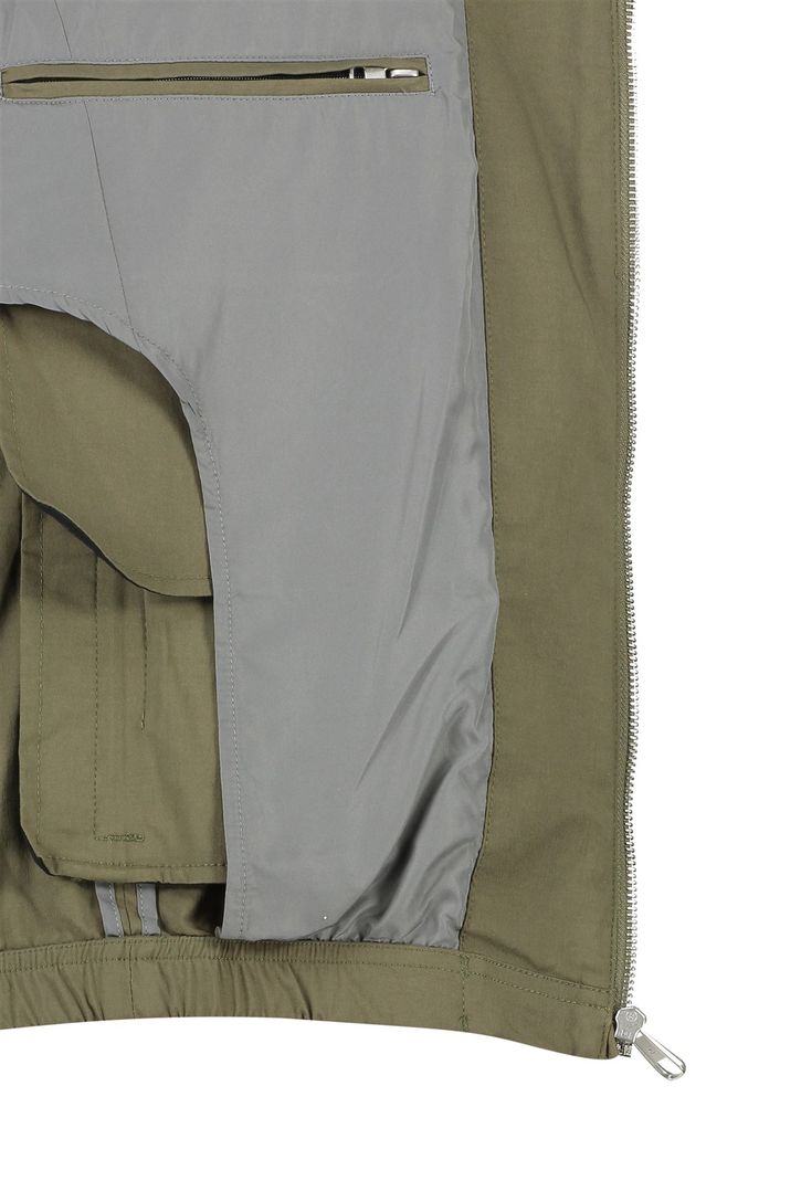 Pierre Cardin tussenjas normale fit katoen khaki effen rits