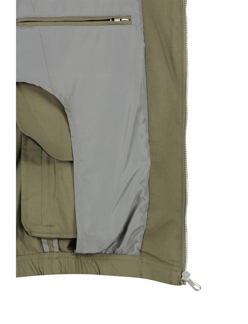 Pierre Cardin tussenjas normale fit katoen khaki effen rits