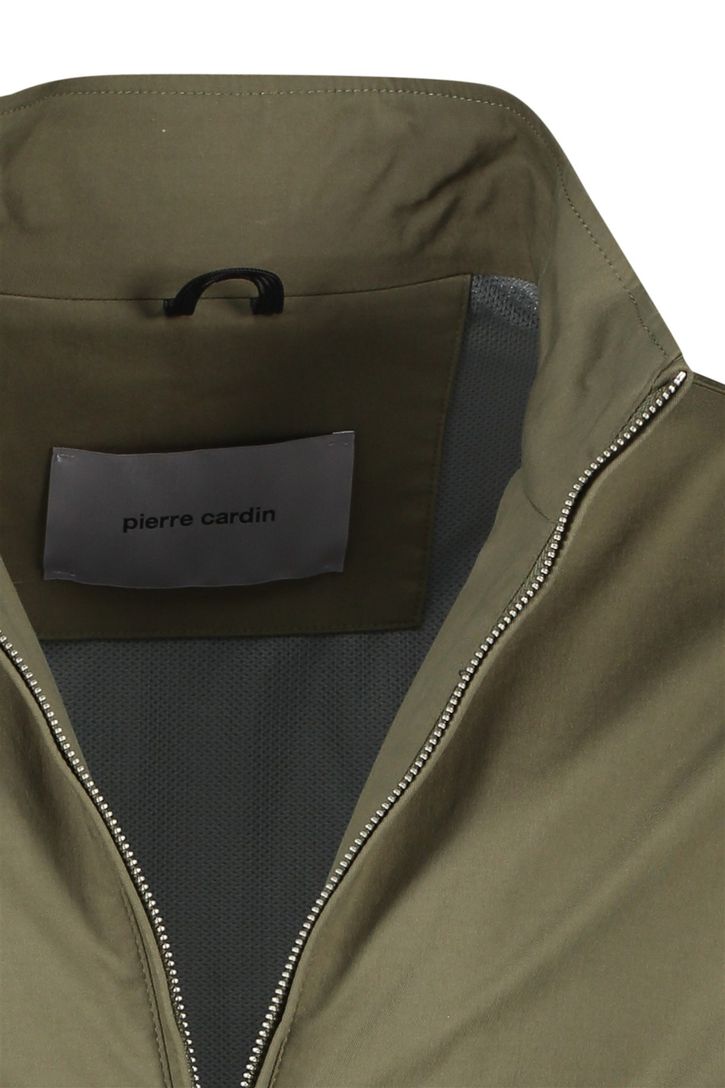 Pierre Cardin tussenjas normale fit katoen khaki effen rits