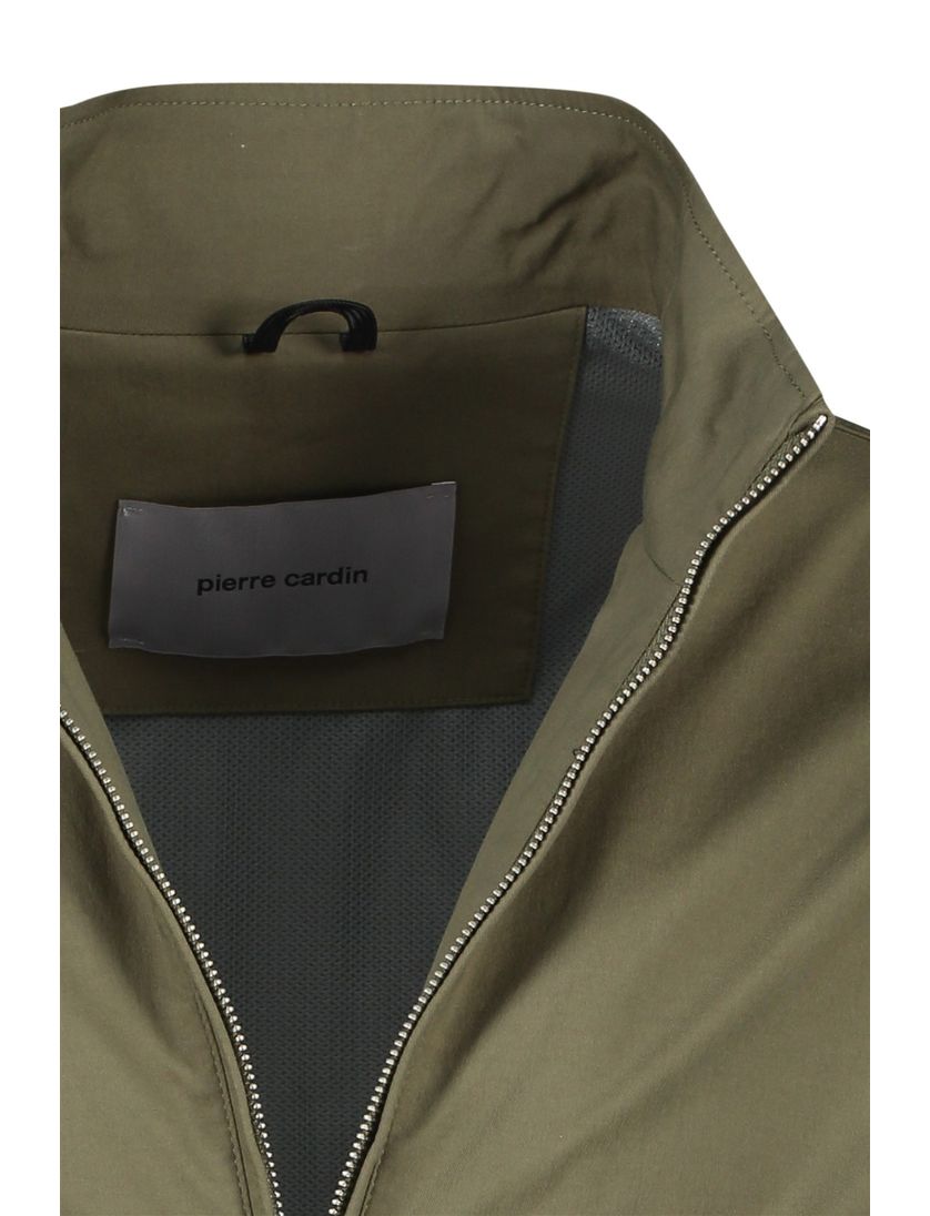 Pierre Cardin tussenjas normale fit katoen khaki effen rits