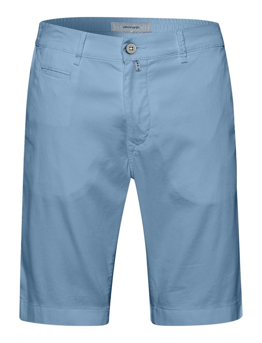 Pierre Cardin korte broek lichtblauw katoen, stretch zonder omslag