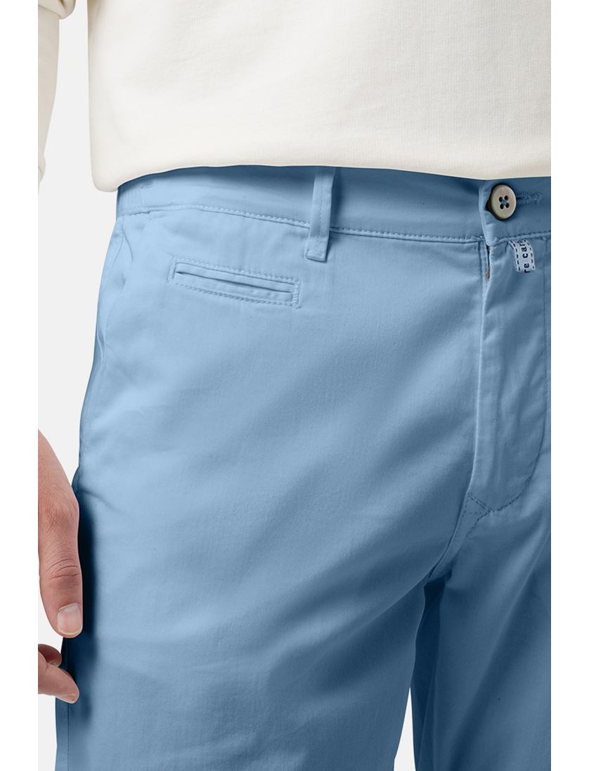 Pierre Cardin korte broek lichtblauw katoen, stretch zonder omslag