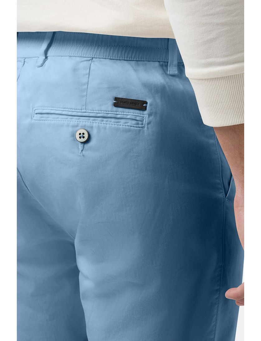 Pierre Cardin korte broek lichtblauw katoen, stretch zonder omslag