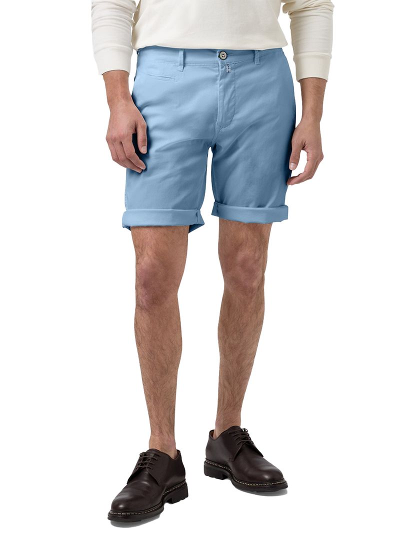 Pierre Cardin korte broek lichtblauw katoen, stretch zonder omslag