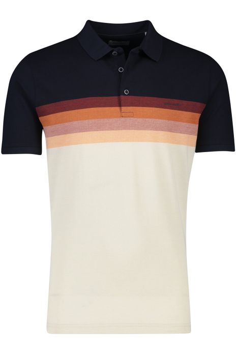 Pierre Cardin poloshirt donkerblauw oranje geprint