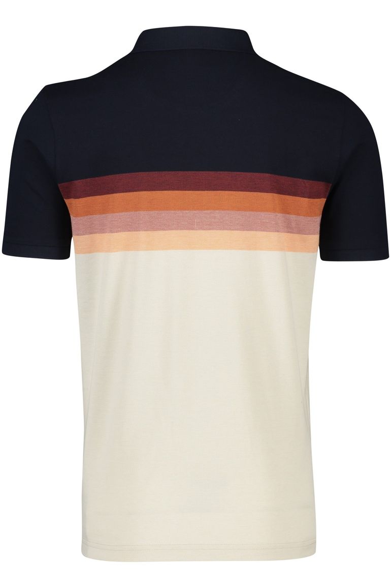 Pierre Cardin poloshirt donkerblauw met oranje gestreept