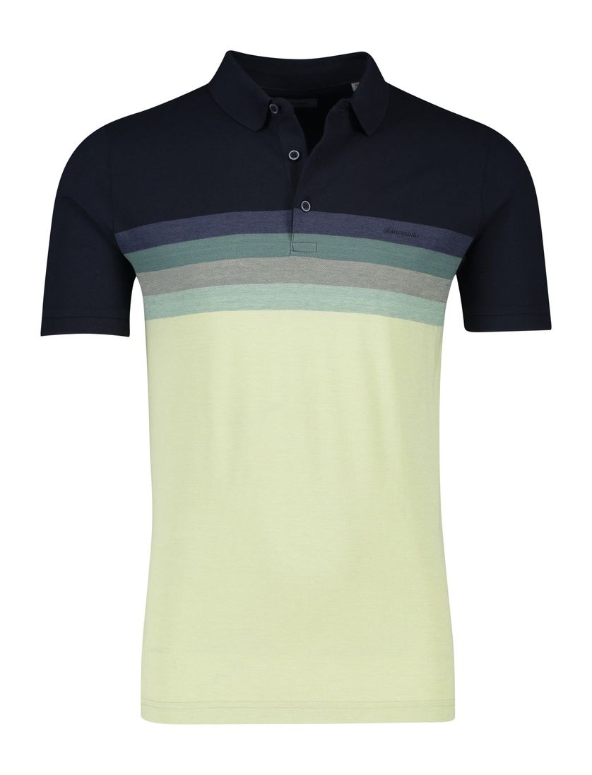 Pierre Cardin poloshirt blauw met wit gestreept korte mouw