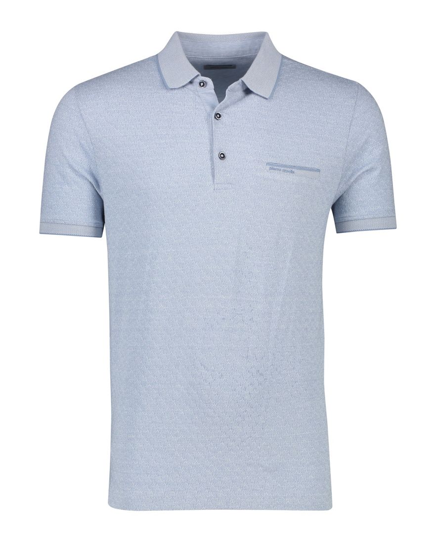 Polo Pierre Cardin normale fit blauw effen katoen