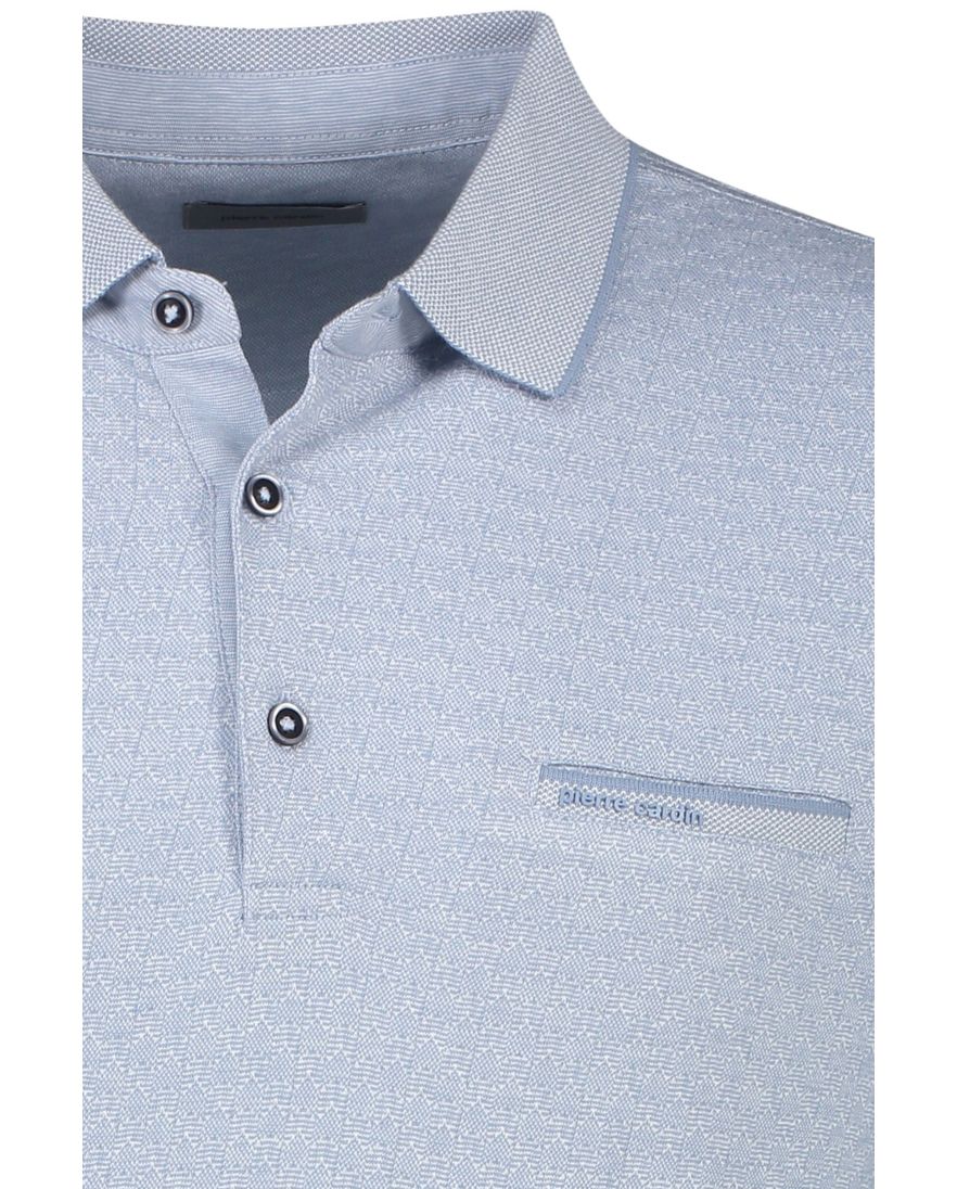 Polo Pierre Cardin normale fit blauw effen katoen