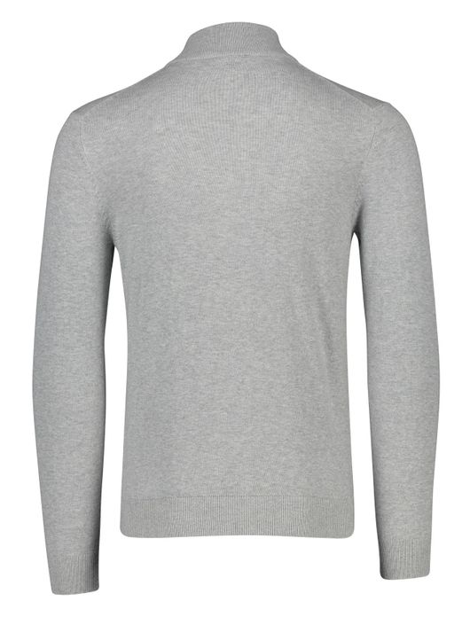 vest Pierre Cardin grijs effen katoen opstaande kraag rits