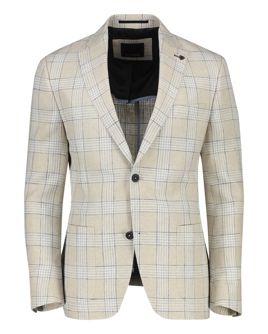 Roy Robson colbert beige geruit katoen