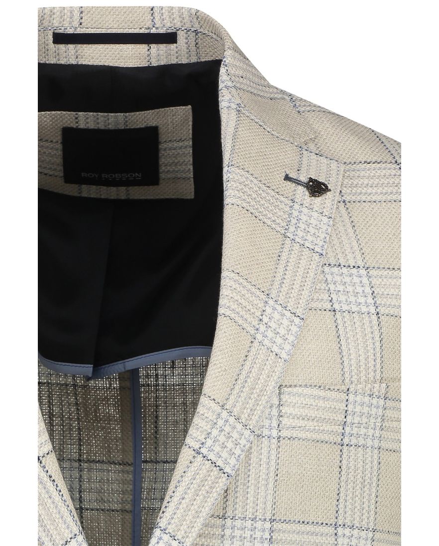 Roy Robson colbert beige geruit katoen