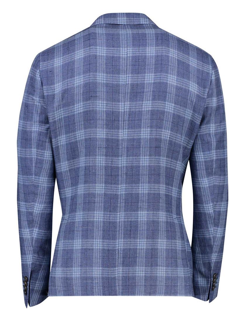 Roy Robson colbert blauw geruit normale fit