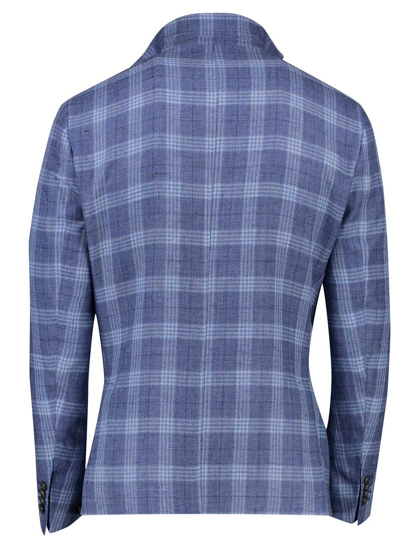 Roy Robson colbert blauw geruit normale fit