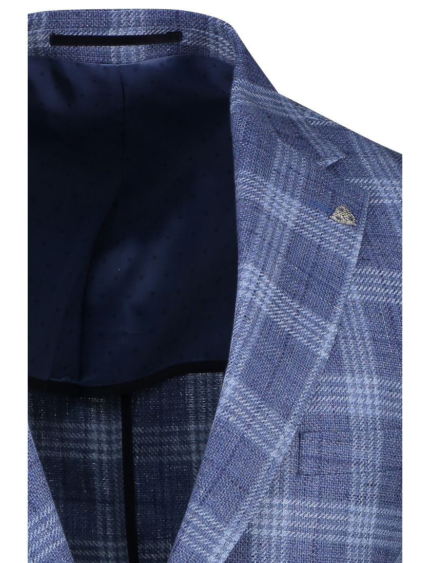 Roy Robson colbert blauw geruit normale fit