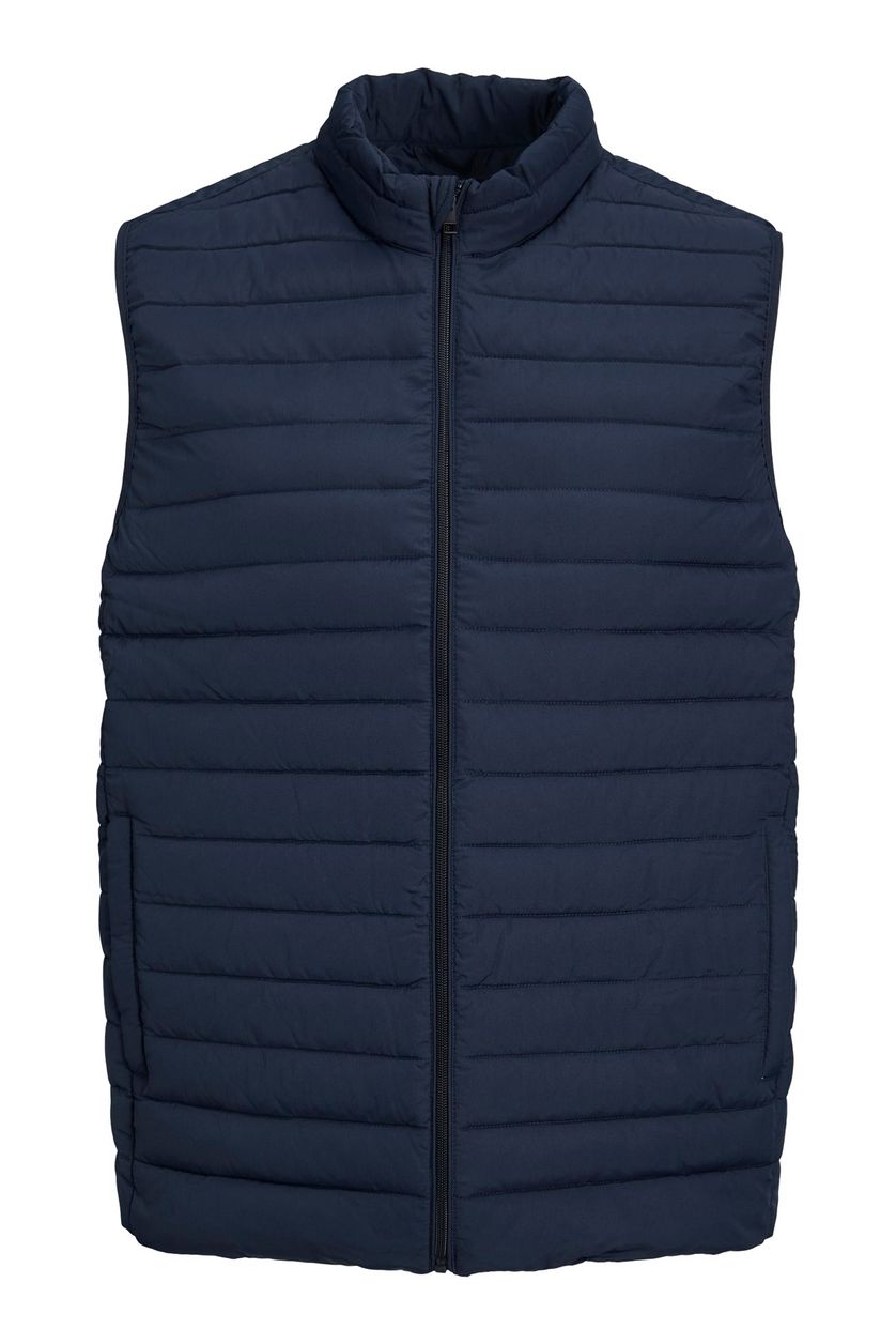 Jack & Jones bodywarmer rits wijde fit donkerblauw effen