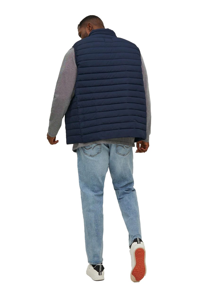 Jack & Jones bodywarmer rits wijde fit donkerblauw effen