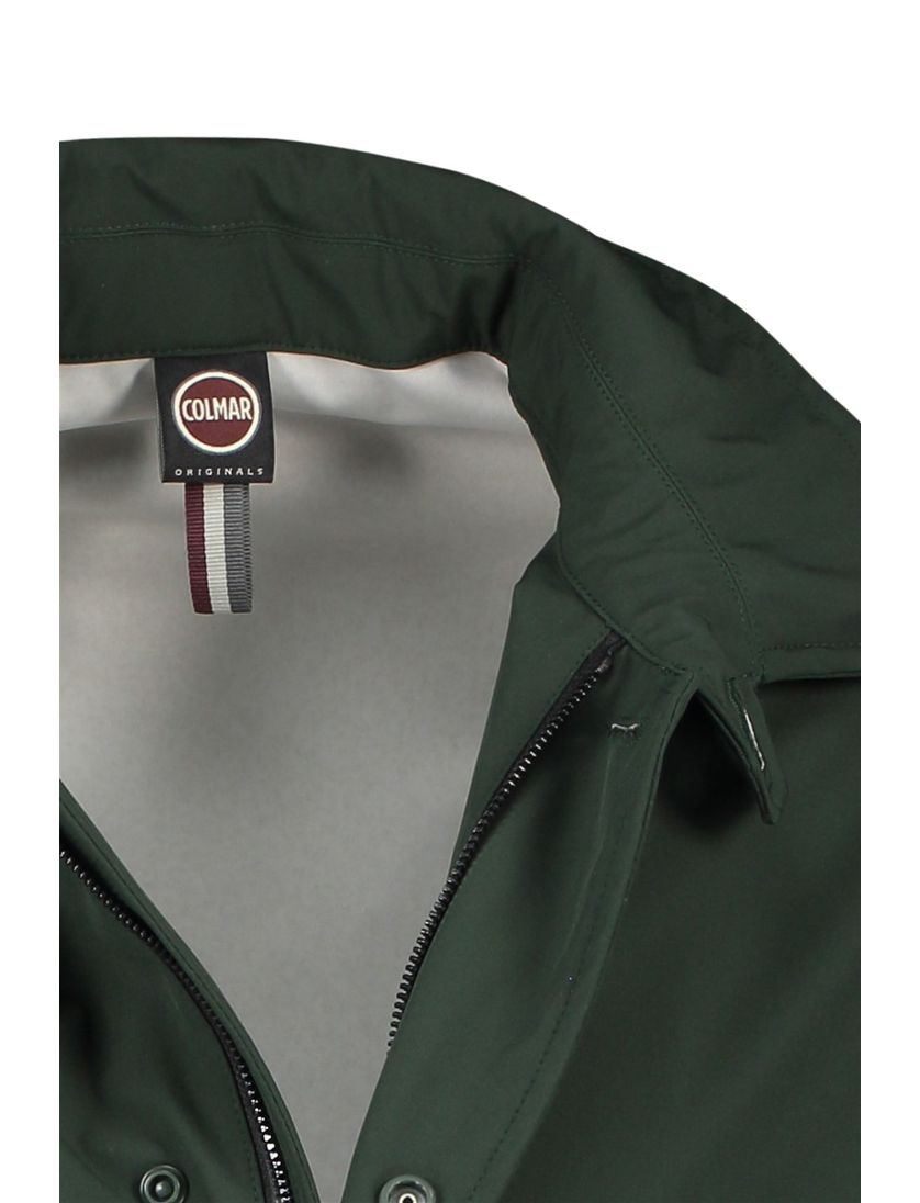 Colmar tussenjas afneembare capuchon groen effen rits + knoop slim fit