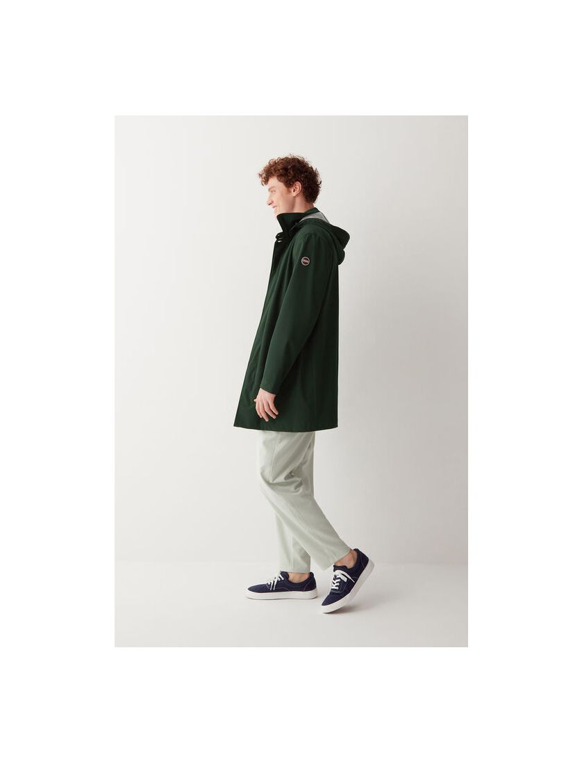 Colmar tussenjas afneembare capuchon groen effen rits + knoop slim fit