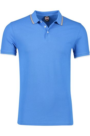 Colmar polo Colmar blauw effen katoen normale fit