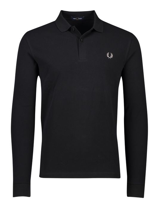 polo Fred Perry zwart effen katoen normale fit