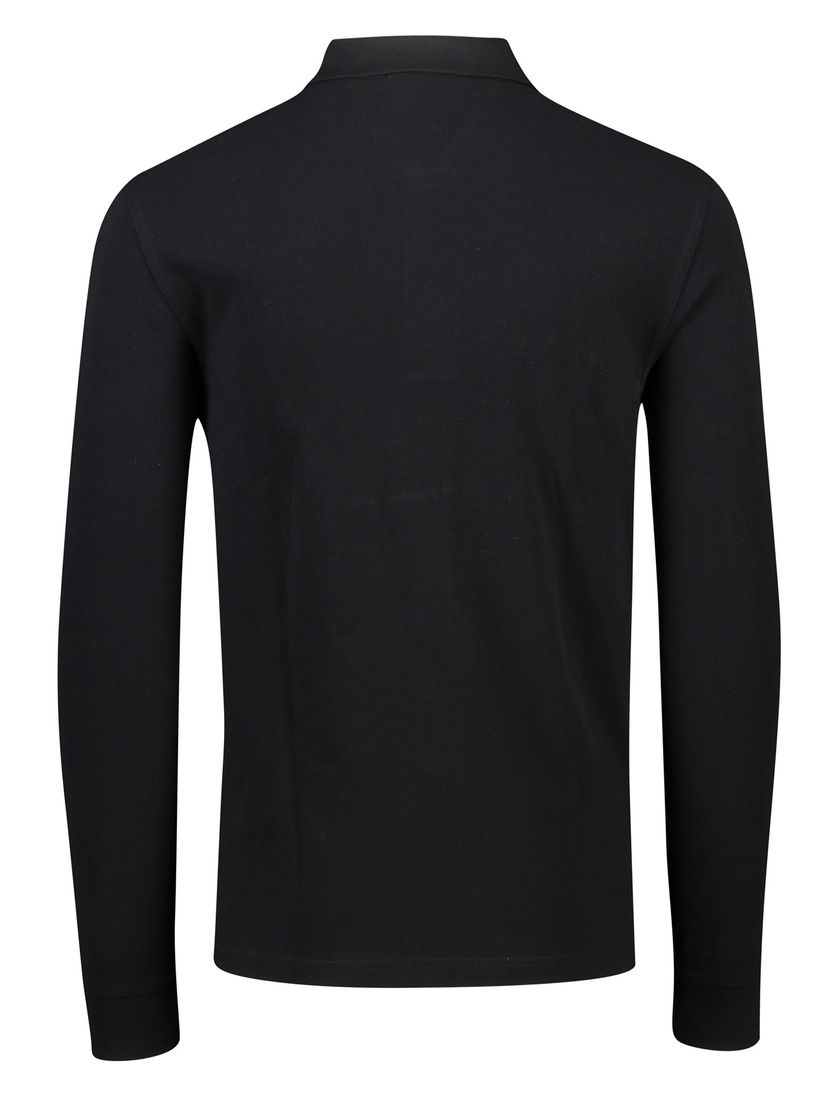 Fred Perry polo zwart effen 100% katoen normale fit