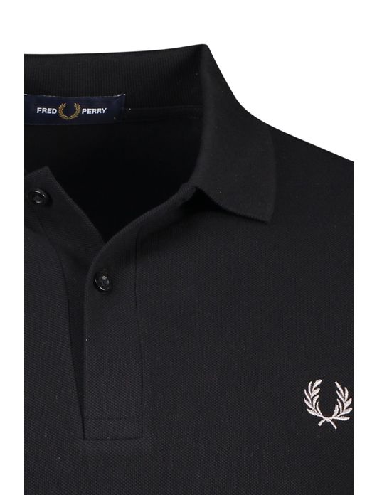 polo Fred Perry zwart effen katoen normale fit