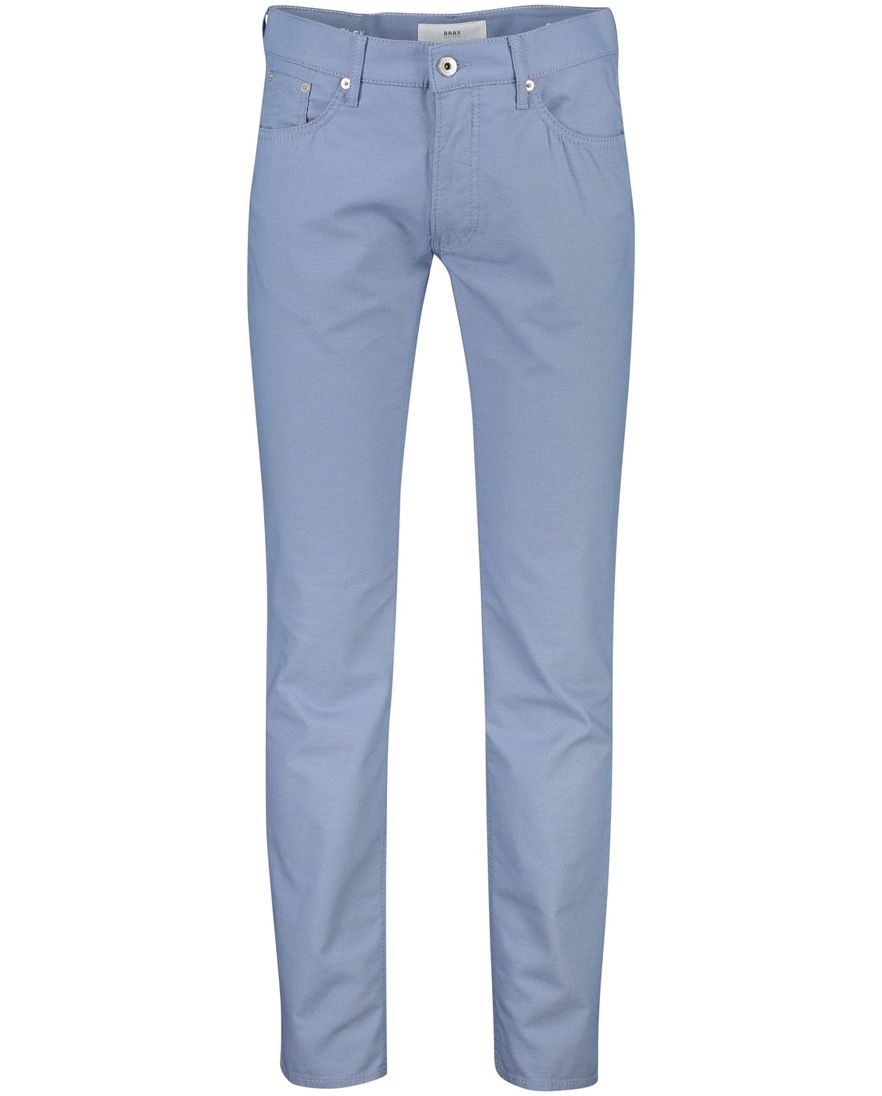 Brax 5-pocket broek Chuck blauw effen katoen