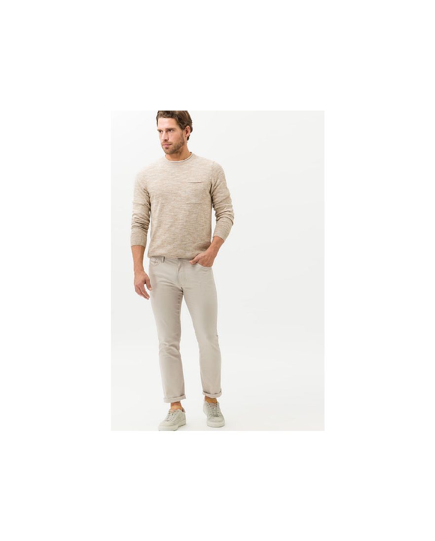 Brax broek Chuck normale fit beige effen katoen