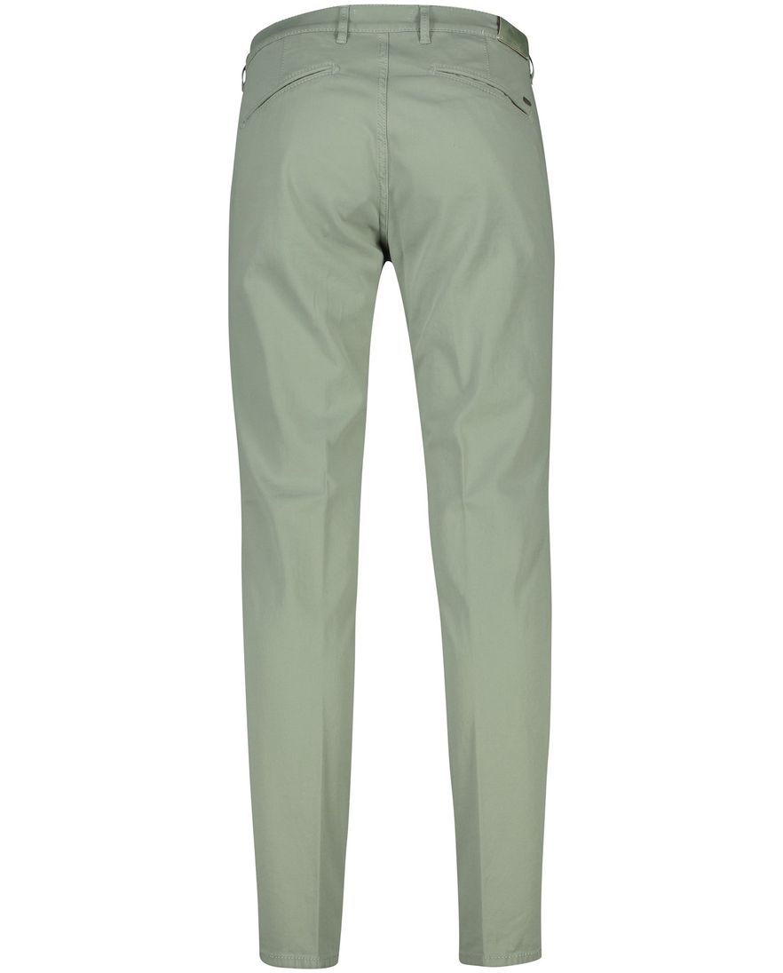 Brax chino groen effen katoen-stretch Silvio Slim Fit
