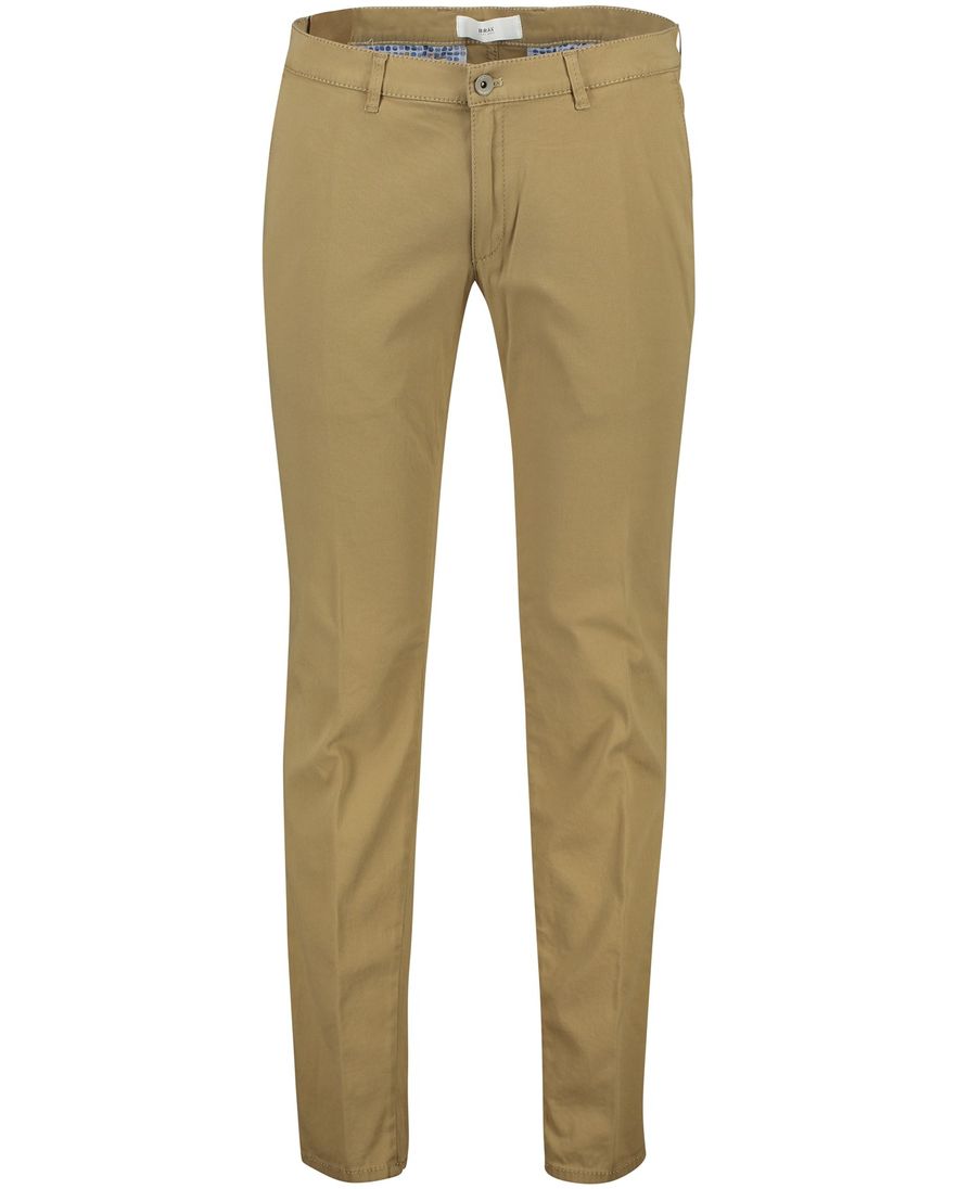 Brax chino bruin effen katoen-stretch Silvio Slim Fit