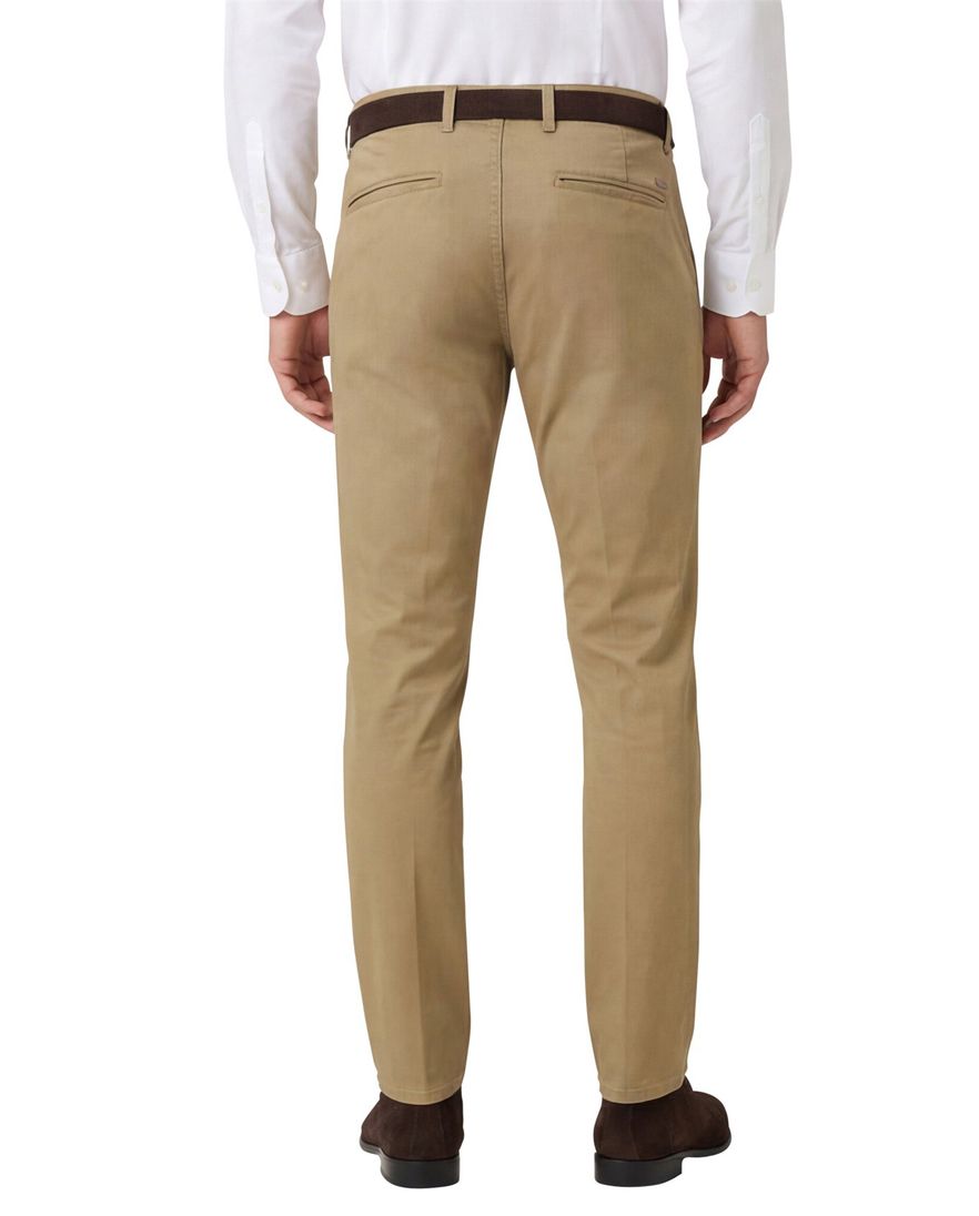 Brax chino bruin effen katoen-stretch Silvio Slim Fit