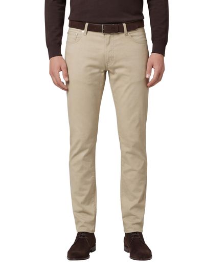 Brax Beige Brax broek effen katoen