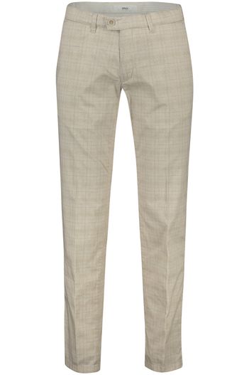 Brax Brax Felix U broek beige bruin geruit katoen