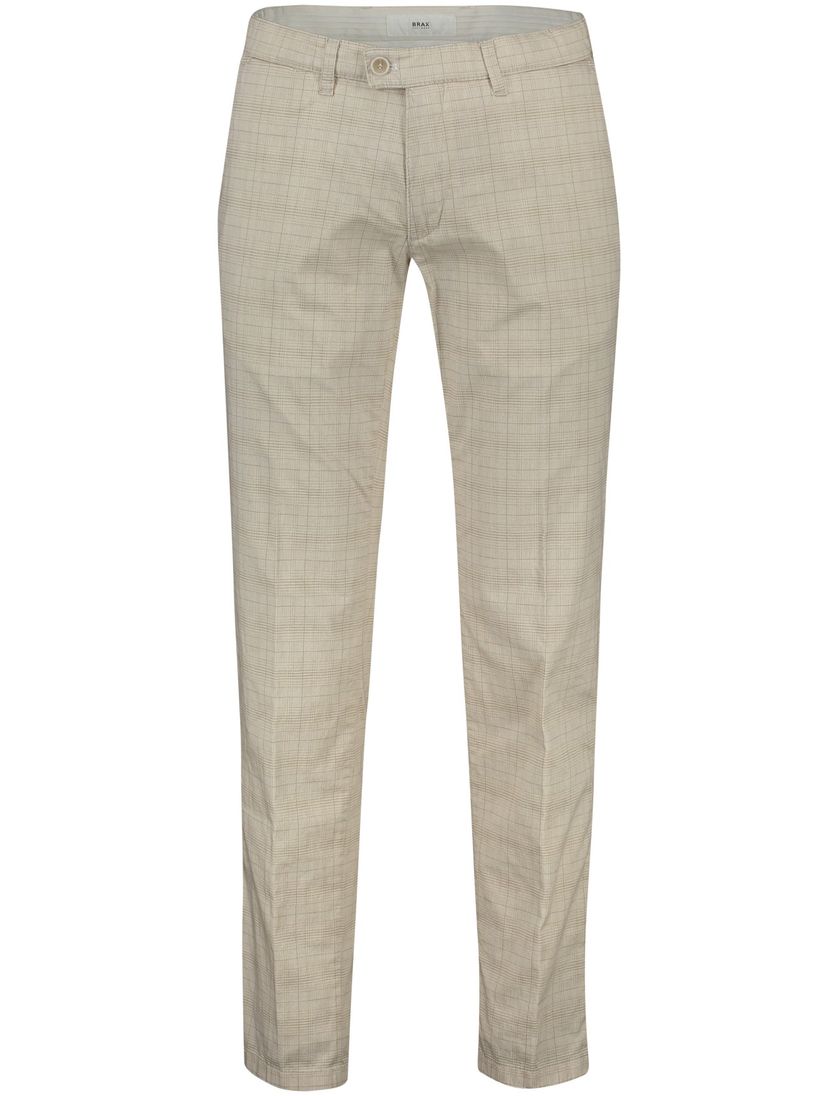 Brax jeans Felix U beige geruit katoen-stretch