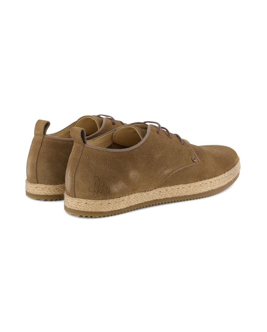 Rehab espadrilles veterschoenen bruin leer